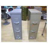 2 3-Drawer File Cabinets