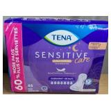 Tena Sensitive Care Extra Cover Pads 45 Count $45.99 Retail - Brand New