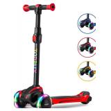 Kids Scooter with Light Up Wheels Red and Black $49.99 Retail - Brand New
