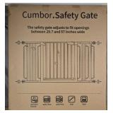 Cumbor Safety Gate 29.7" to 57" Wide White $229.99 Retail - Brand New
