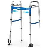 Oasis Space Blue Aluminum Folding Walker $59.99 Retail - Brand New
