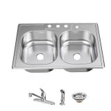 Glacier Bay Drop-In Dual Bowl Sink