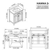 Hanna 24x19x34 in. Single Sink Vanity