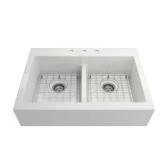 Glacier Bay 34 in. Farmhouse Sink, White