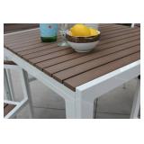 Winston 5pc Outdoor Dining Set - White/Brown Aluminum frame, with Polywood top