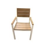  NEW 4pc Outdoor 2 Chairs Coffee Table and Bench White/Brown Polywood All Weather Wood