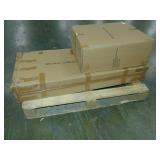  NEW 4pc Outdoor 2 Chairs, Coffee Table and Bench White/Brown Polywood All Weather Wood