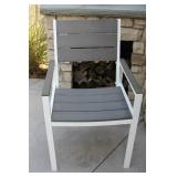 Winston 5pc Outdoor Dining Set - White/Gray Aluminum frame, with Polywood top