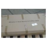 New 2pc Outdoor Set Composite Polywood All Weather Wood Gray/Gray BENCH COFFEE TABLE