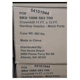 New Complete Gazebo -13 ft. x 11 ft. Black Wooden Hardtop Gazebo Top with Galvanized Steel Double Roof with Hardwood Black Ash Lumber