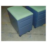 Two heavy-duty rolling storage cabinets with bench seat And full extension slides