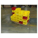 Large Lot Plastic Shelf Bins - 8 x 11 x 7", Yellow/Red