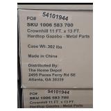 One Gazebo Top -13 ft. x 11 ft. Black Wooden Hardtop Gazebo Top with Galvanized Steel Double Roof