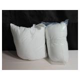 2 Pack White Cotton Throw Decor Pillow Insert 21"sq.