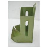 vintage green metal toothpick holder 6" tall