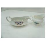 Vintage China Gravy Boats, Covered Sugar Bowl, Creamer