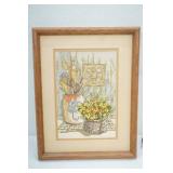 15"x 12" Vintage Framed Needlepoint