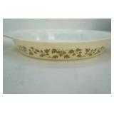 Vintage Pyrex Oval Casseroles w/lids. Golden Acorn, Spring Blossom