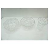 Antique cut glass serving bowls, Block Crystal Vase