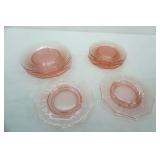 1930s Depression Glass Octagonal Plate Set