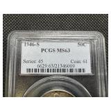 1946 S PCGS MS63 Silver Walking Liberty Half Dollar