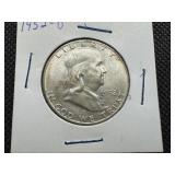 1952 D Silver Franklin Half Dollar