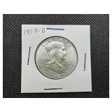 1953 D Silver Franklin Half Dollar