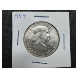 1954 Silver Franklin Half Dollar