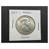 1954 S Silver Franklin Half Dollar