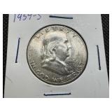 1954 S Silver Franklin Half Dollar