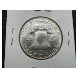 1957 D Silver Franklin Half Dollar