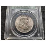 1958 PCGS MS65 Silver Franklin Half Dollar