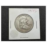 1959 D Silver Franklin Half Dollar