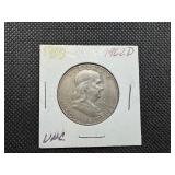 1962 D Silver Franklin Half Dollar Marked UNC when purchased