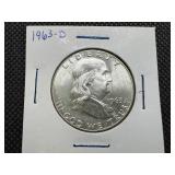 1963 D Silver Franklin Half Dollar