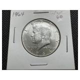 1964 Silver Kennedy Half Dollar Marked UNC when purchased