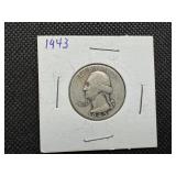 1943 Silver Washington Quarter