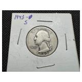1943 S Silver Washington Quarter