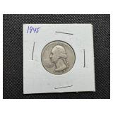 1945 Silver Washington Quarter