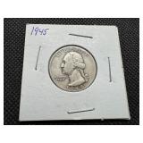 1945 Silver Washington Quarter