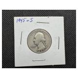 1945 S Silver Washington Quarter