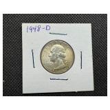1948 D Silver Washington Quarter