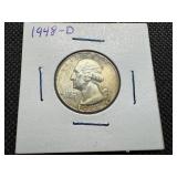1948 D Silver Washington Quarter