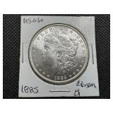 1885 Morgan Silver Dollar Marked MS 63+ when purchased