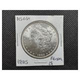 1885 Morgan Silver Dollar Marked MS 63+ when purchased