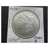 1892 O Morgan Silver Dollar