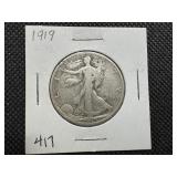 1919 Silver Walking Liberty Half Dollar