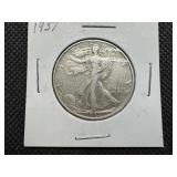 1937 Silver Walking Liberty Half Dollar