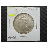 1942 P Walking Liberty Half Dollar Marked AU 55 when purchased