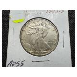 1942 P Walking Liberty Half Dollar Marked AU 55 when purchased